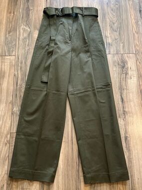 BANANA REPUBLIC Pleated High Rise Tie Waist Wide Leg Trouser Pants 4T